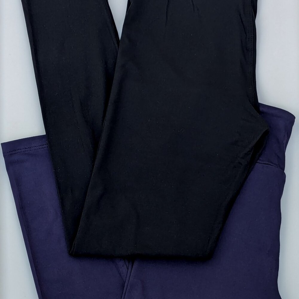 COPY - 2pk Bundle Tween LuLaRoe Solid Leggings 1x Black + 1 Navy Blue Fit Kids …